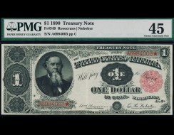 Fr. 349 1890 $1 Treasury Note PMG 45
